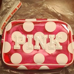 PINK Bundle Polka dot Wristlet and Swell Bottle